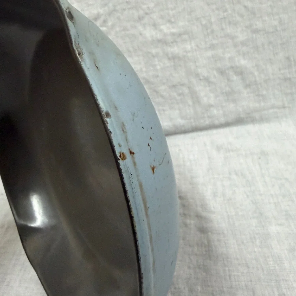 Le Creuset Blue Enameled Cast Iron Skillet 23 Frying Pan Made in France Vintage